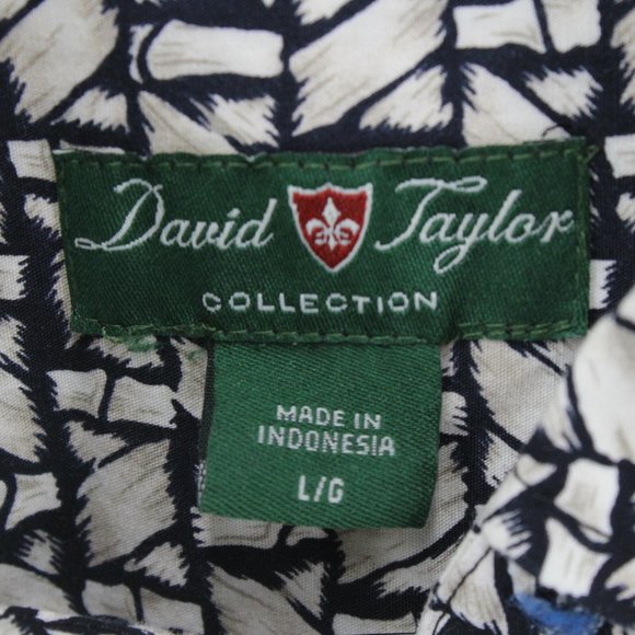David Taylor Collection Men's Button Down Shirt Retro Design Short Sleeve Size L - Picture 4 of 7